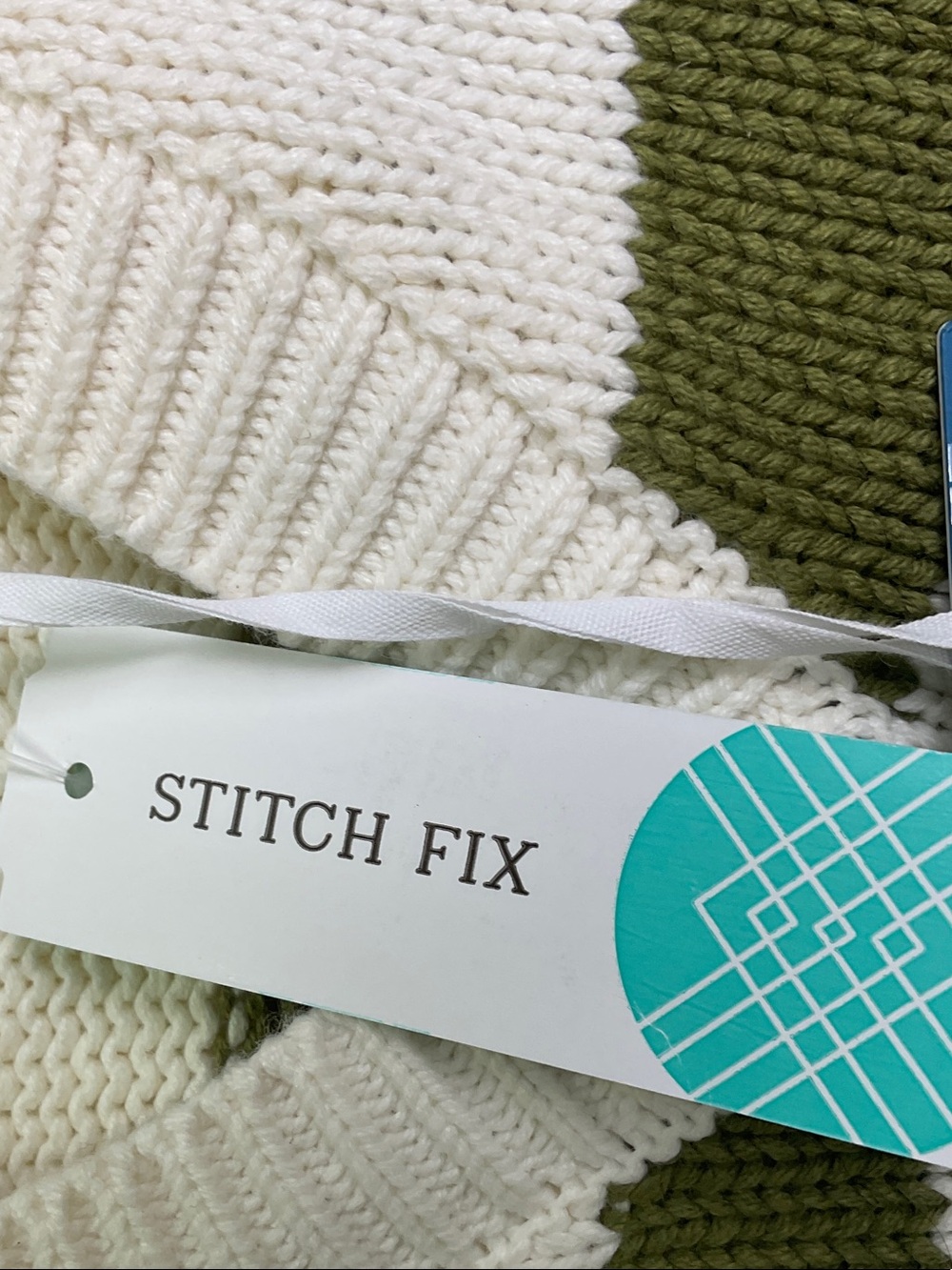 Market & Spruce Olive and Cream Striped Sailor V-Neck Sweater - Picture 3 of 10